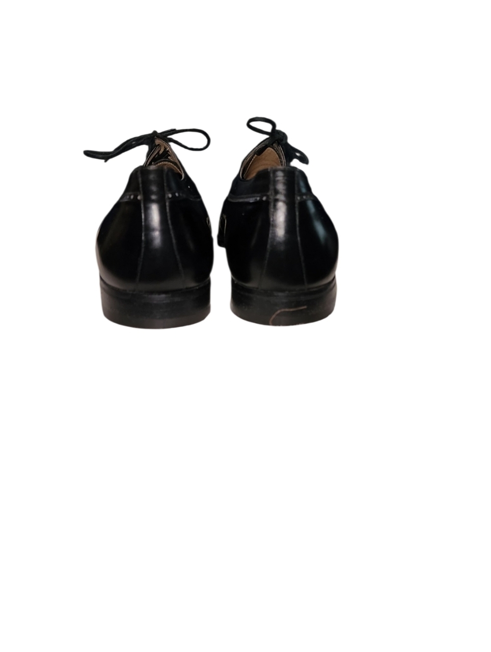 Men Vintage Leather Black Wingtip Oxfords By Bally Size 12B - Picture 5 of 10